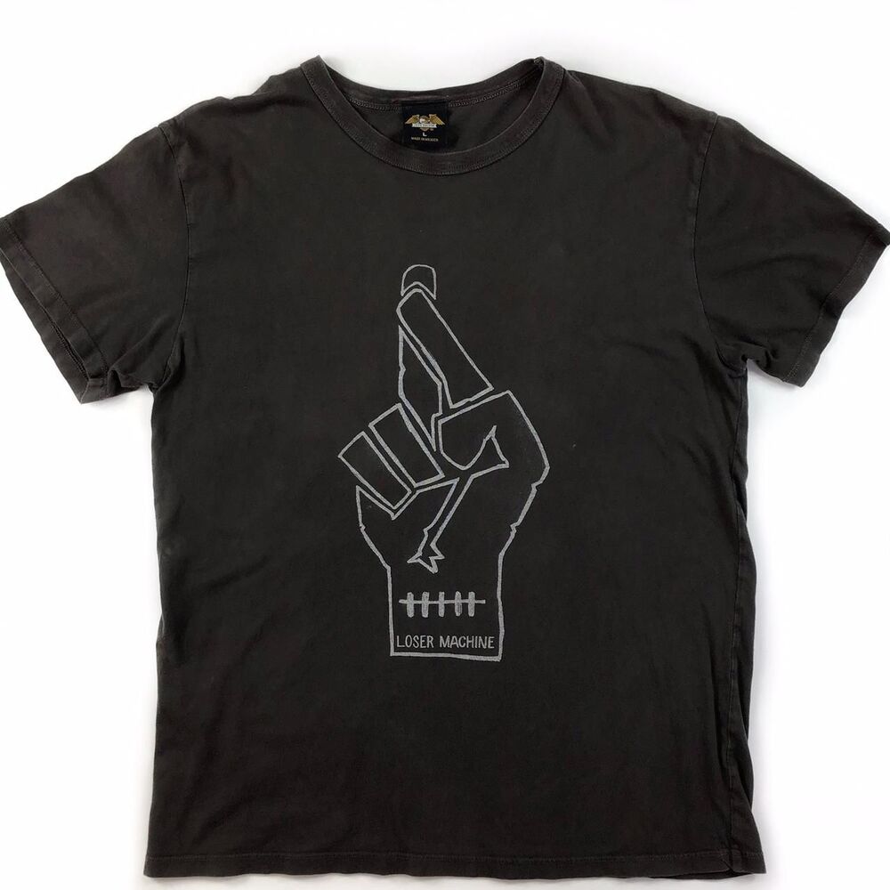 Loser Machine 90s Y2k Skater Large brown gray graphic t-shirt Grunge Emo Retro